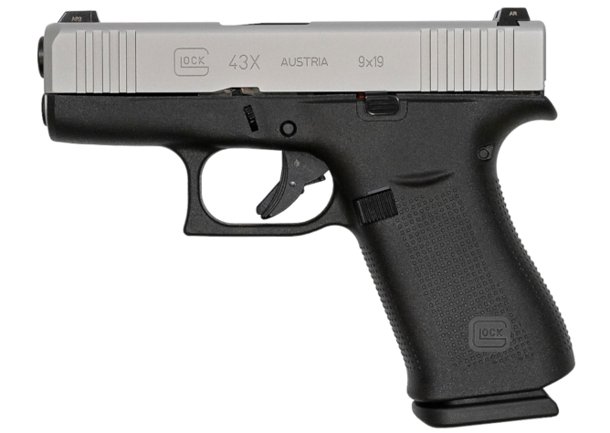 GLOCK 43X Silver Slide 9mm